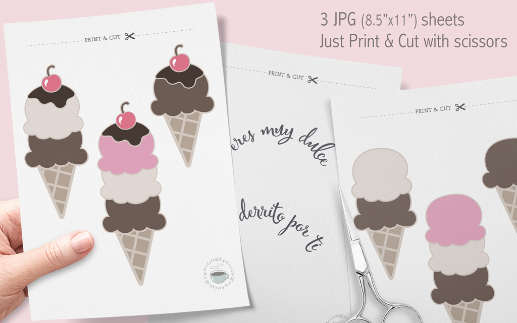Ice Cream Cone SVG Bundle-Spanish