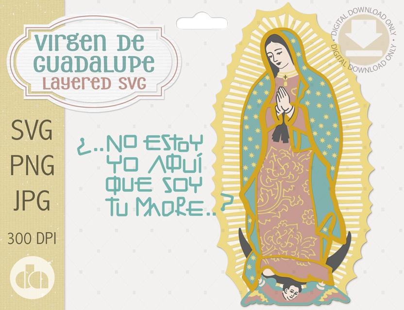 Virgen de Guadalupe Layered SVG