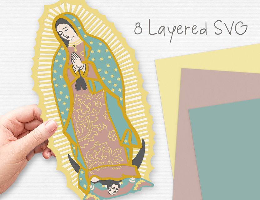Virgen de Guadalupe Layered SVG