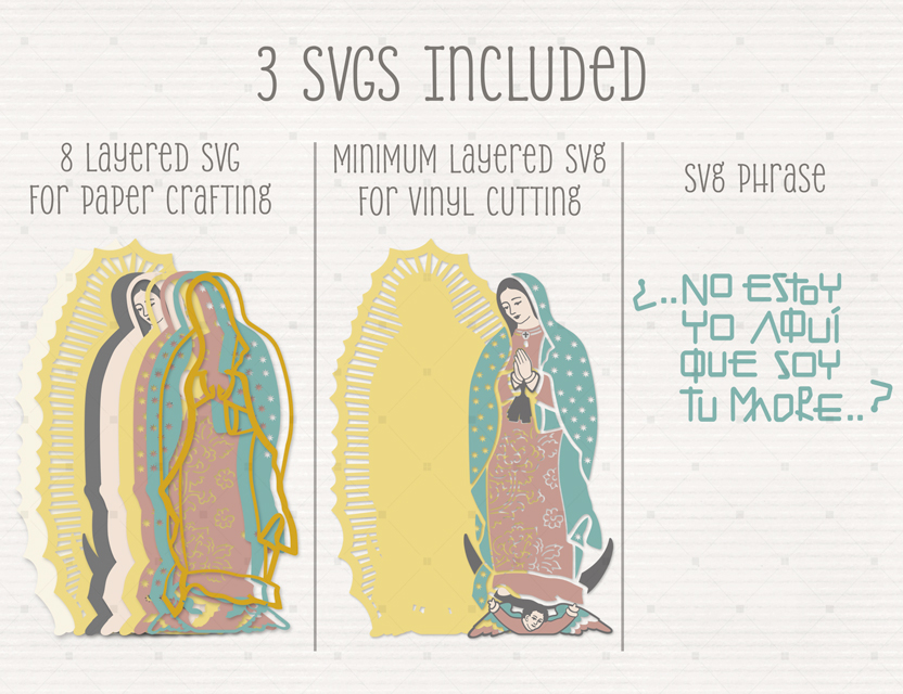 Virgen de Guadalupe Layered SVG