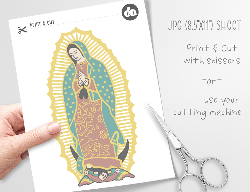 Virgen de Guadalupe Layered SVG